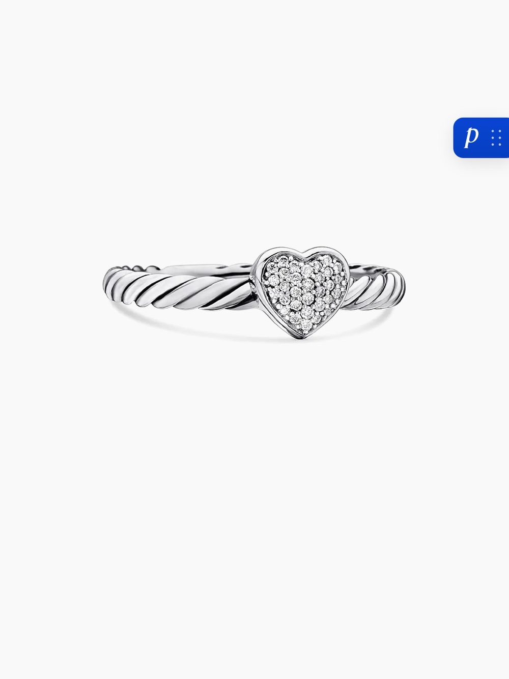 David Yurman Cable Collectibles Heart Stack Ring in Sterling Silver
